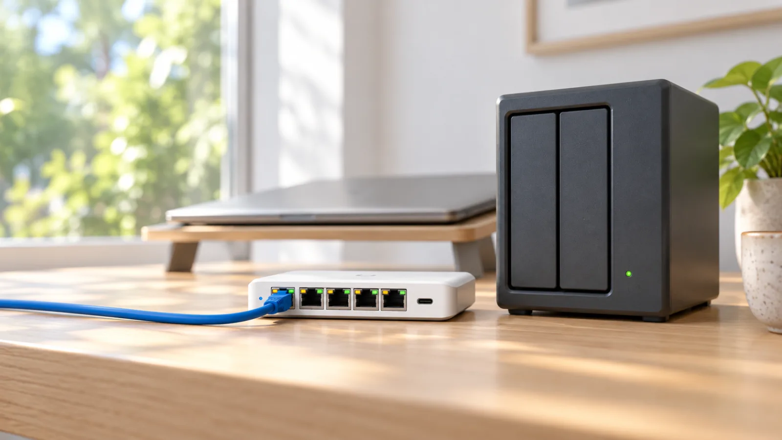 Switch Flex Mini 2.5G i en ljus miljö (illustration)