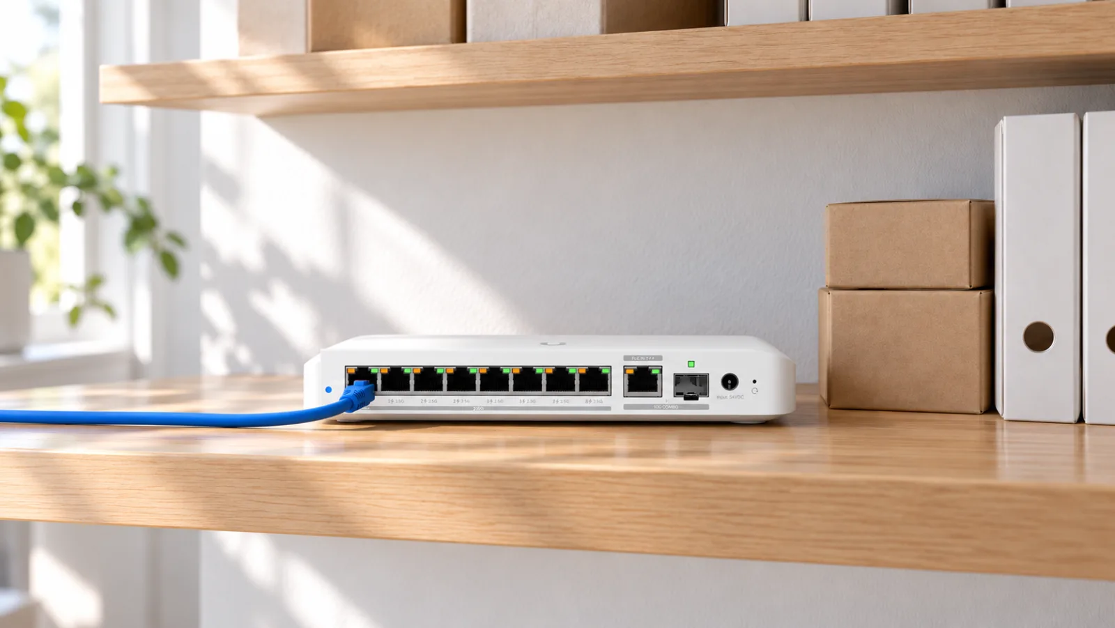 Switch Flex 2.5G PoE i en ljus miljö (illustration)