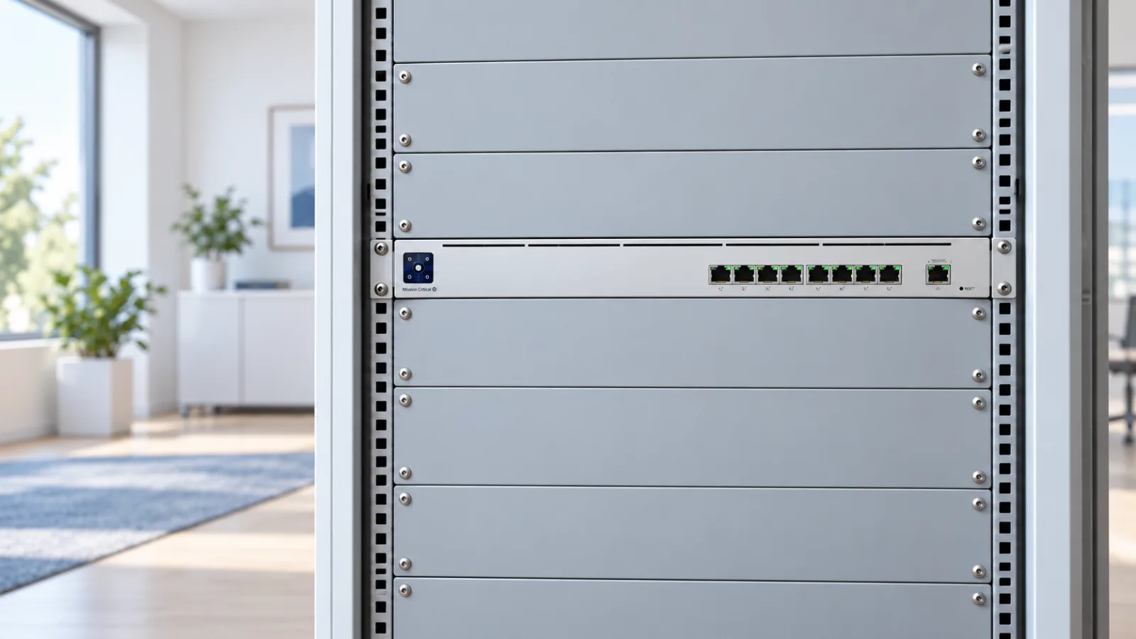UPS PoE Switch Mission Critical i en ljus miljö (illustration)