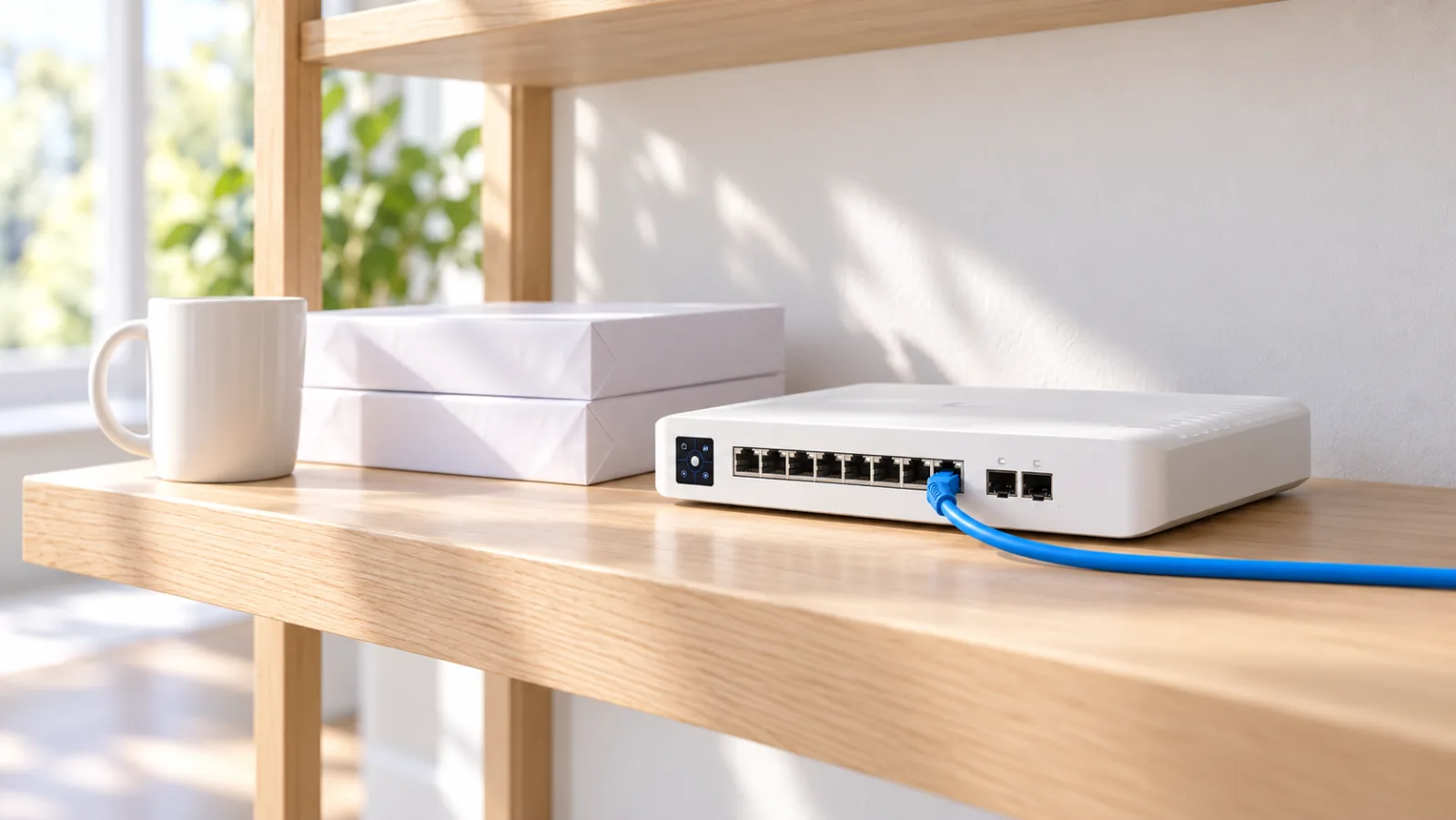 Switch Pro 8 PoE i en ljus miljö (illustration)