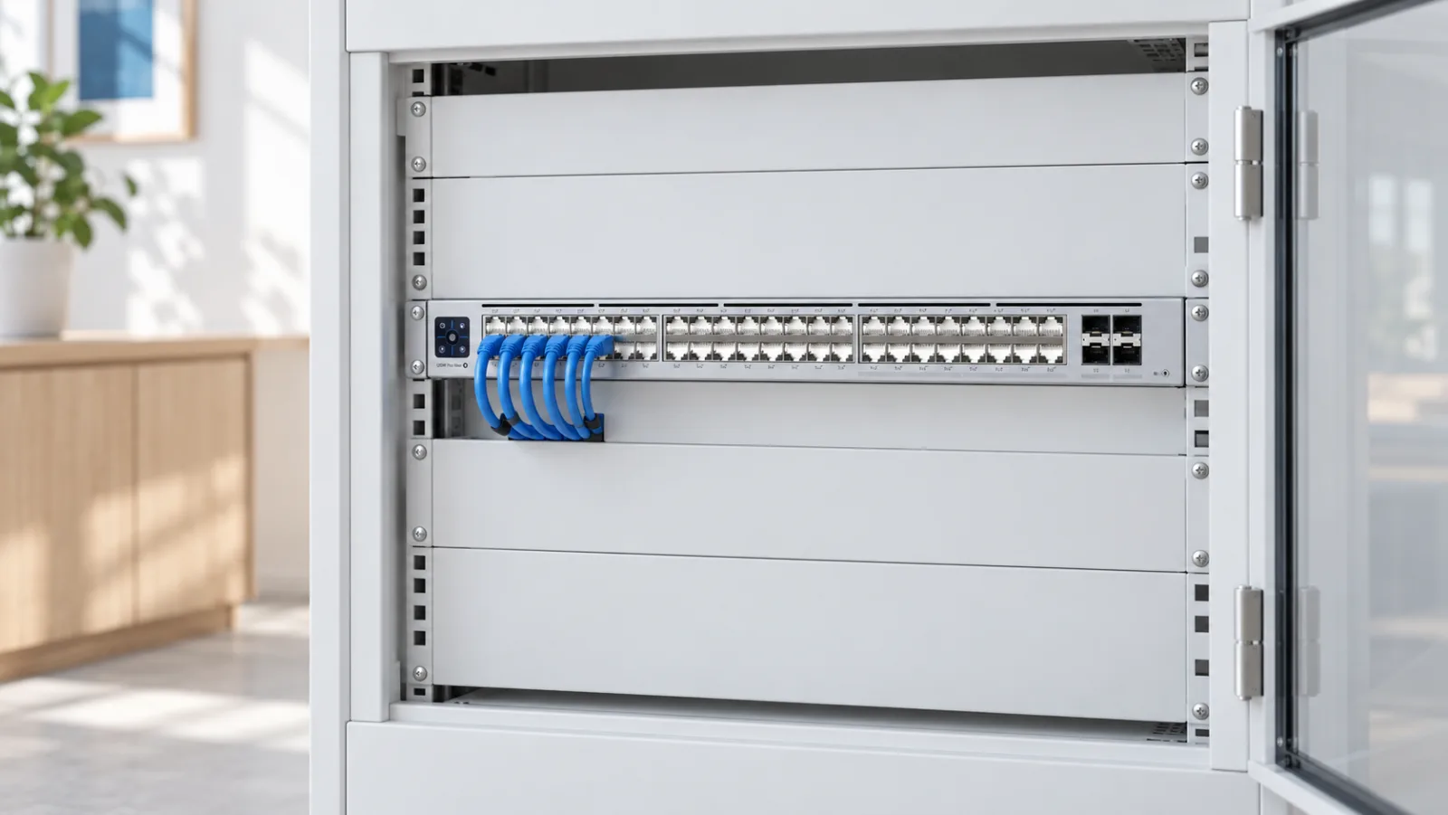 Switch Pro Max 48 PoE i en ljus miljö (illustration)