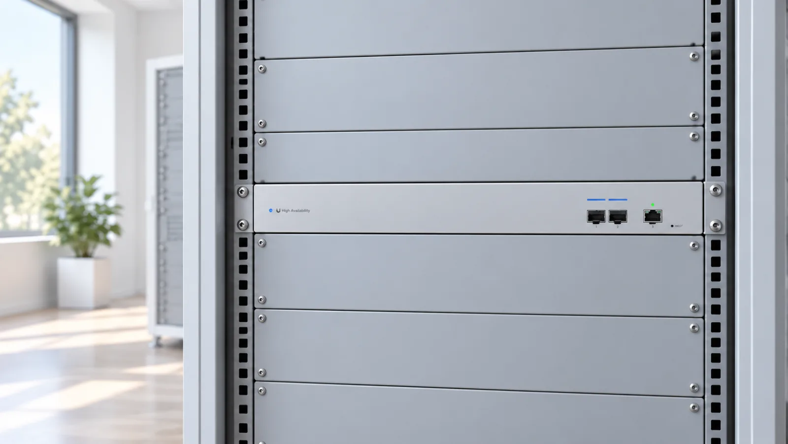 UniFi WAN Switch i en ljus miljö (illustration)